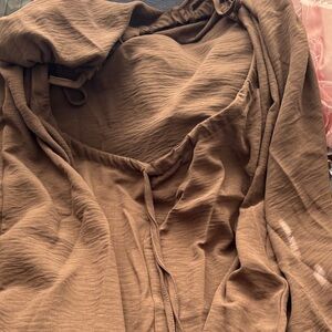 Brown Textured Dress